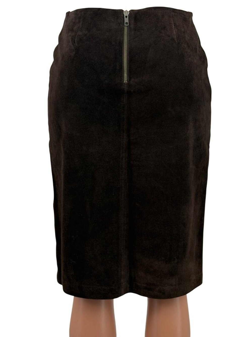 VTG 2003 GAP Blue Label Brown Suede Column Skirt 2| Dark Academia Boho 70s Retro - Picture 6 of 16